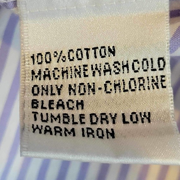 Talbots Womens Size 14 Button Up Shirt Purple White Chevron Cotton - Picture 7 of 8